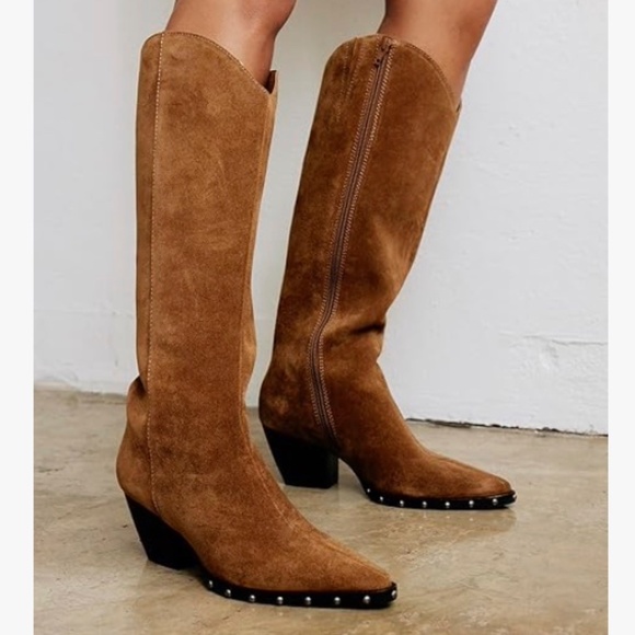 Matisse Judd Suede Knee-High Western Boots Bourbon Brown | Size 8 | NIB - Picture 1 of 12